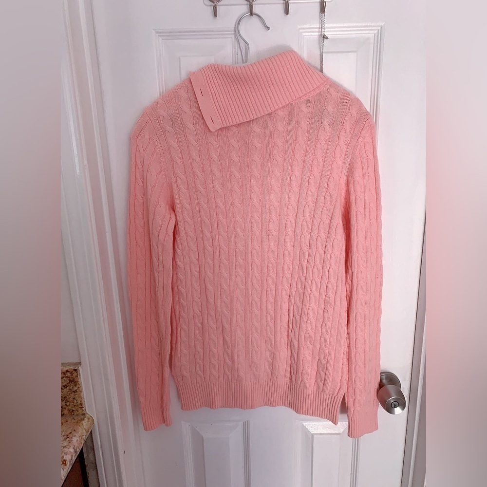 Tommy Hilfiger Women Long Sleeve pink color Turtle‎ Mock Neck Pullover Sweater M - Picture 4 of 8